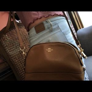 small brown coach purse